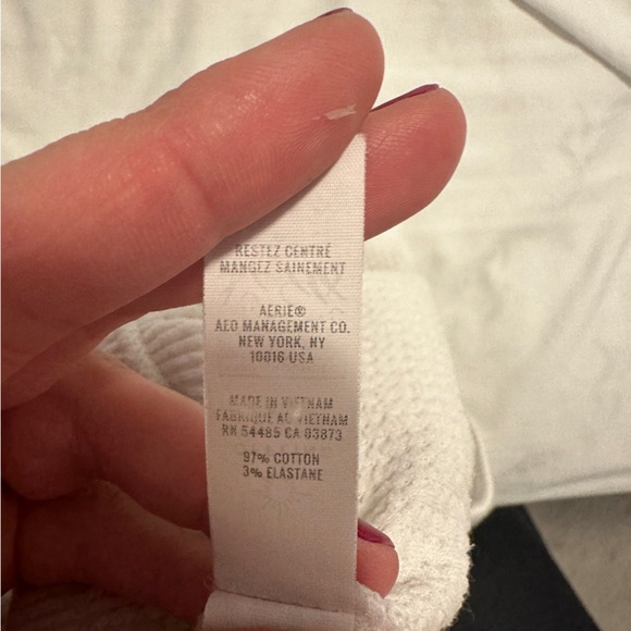 Aerie Offline White Waffle Shorts Size Medium Women’s - Picture 6 of 6